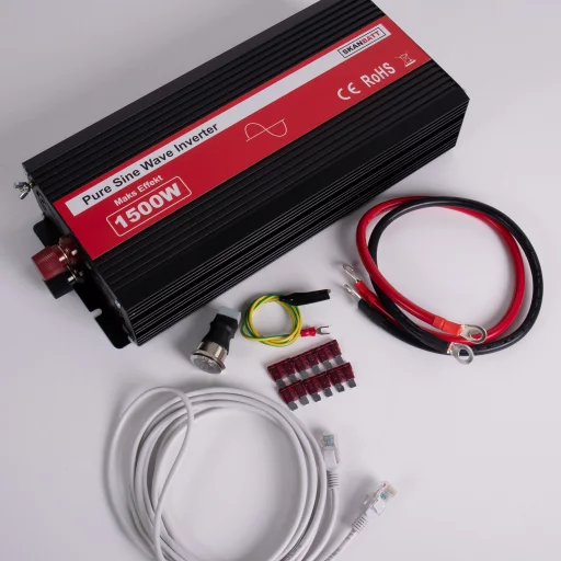SKANBATT Inverter 12V 1500W Ren Sinus m/Kablet Fjernkontroll