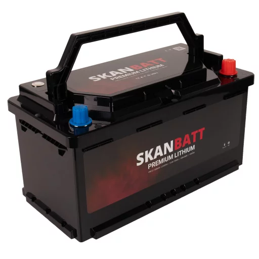 SKANBATT Premium Lithium - 12V 100Ah 100A BMS - 359x178x188mm - Bluetooth - Heat  - 8 Års garanti - Bobil