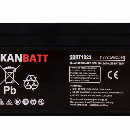 SKANBATT AGM Batteri 12V 2,3AH (178x35x61mm) F1