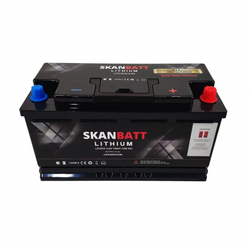SKANBATT Lithium Start- og forbruksbatteri 12V 100Ah 1500CA - Bluetooth