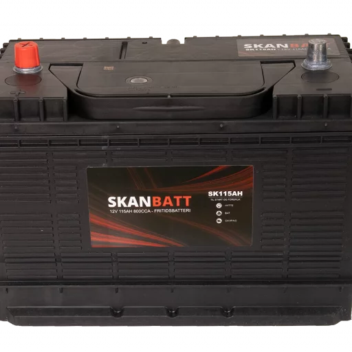 SKANBATT Fritidsbatteri 12V 115AH 800CCA (330x172x222/242mm) +midtstilt