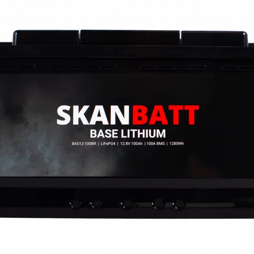 SKANBATT Base Lithium - 12V 100Ah 100A BMS - 352x175x190mm - Bluetooth - 3 Års garanti - Bobil
