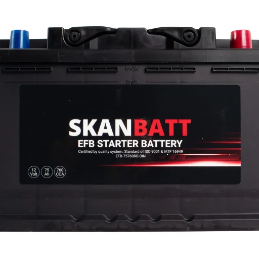 SKANBATT EFB Startbatteri 12V 75AH 760CCA (278x175x190mm) +R