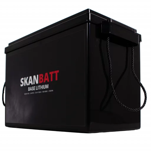 SKANBATT Base Lithium - 24V 100Ah 100A BMS - 345x190x245mm - 3 Års garanti