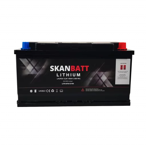 SKANBATT Lithium Start- og forbruksbatteri 12V 100Ah 1500CA - Bluetooth