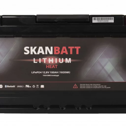 SKANBATT Lithium HEAT Batteri 12V 150AH 150A BMS - Bobil - Bluetooth