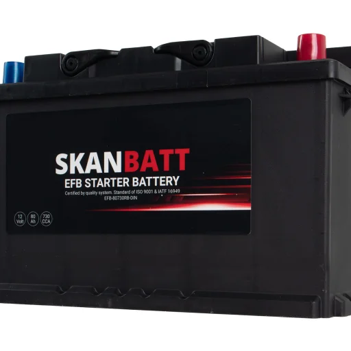 SKANBATT EFB Startbatteri 12V 80Ah 730CCA (315x175x190mm) +R