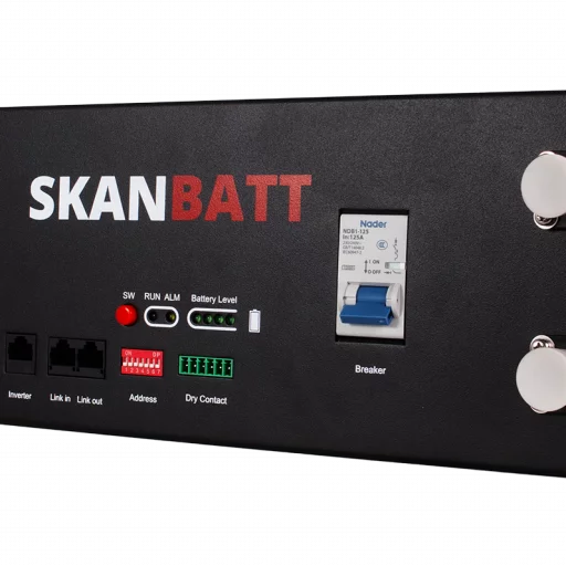 SKANBATT Premium Lithium 3U Rack batteri 51,2V 100Ah - 5,12kWh - LiFePO4 - HEAT - OTA