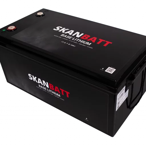 SKANBATT Base Lithium Batteri - 48V 100AH 100A BMS - 522x268x218mm - Bluetooth - 3 Års garanti