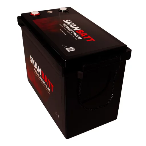 SKANBATT Premium Lithium - 12V 280Ah 200A BMS - 384x204x268mm - Bluetooth - Heat - 8 Års garanti