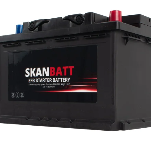 SKANBATT EFB Startbatteri 12V 75AH 760CCA (278x175x190mm) +R
