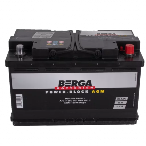 BERGA Power Block AGM 12V 80AH 800CCA (315/175/190mm)