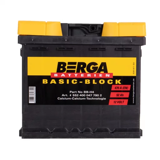 BERGA Basic Block 12V 52AH 470CCA (207/175/190mm)