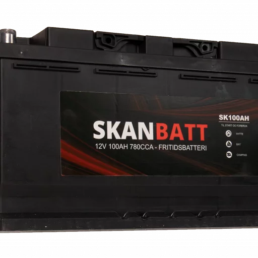 SKANBATT Fritidsbatteri 12V 100AH 780CCA (354x175x190/190mm) +høyre