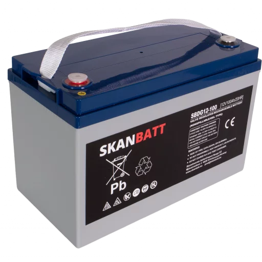 SKANBATT GEL Deep Cycle Batteri 12V 100AH (328x169x222mm) +venstre