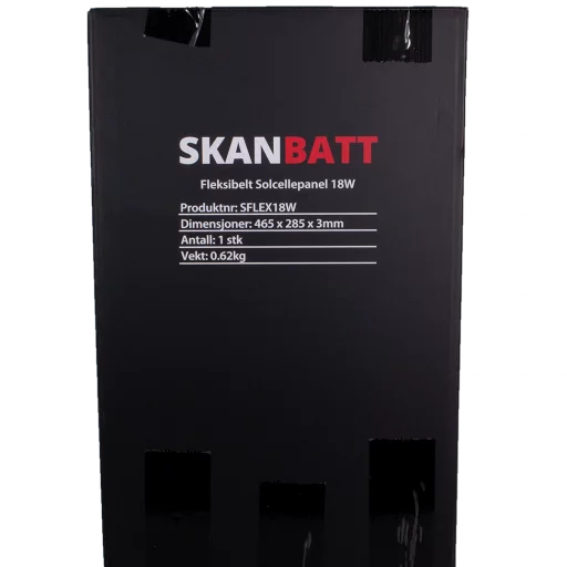 SKANBATT Fleksibelt Solcellepanel 18W - ETFE - 465x285x3mm