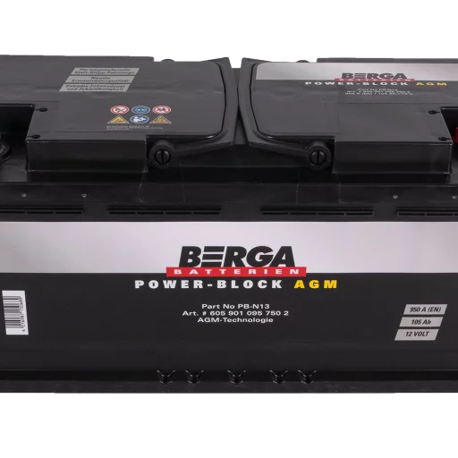 BERGA Power Block AGM 12V 105AH 950CCA (394/175/190mm)