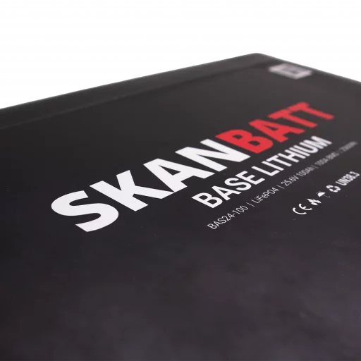 SKANBATT Base Lithium - 24V 100Ah 100A BMS - 345x190x245mm - 3 Års garanti