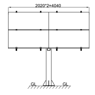 Bakkestativ til 4 stk solcellepaneler