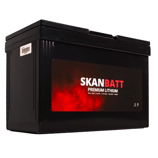 SKANBATT Premium Lithium - 12V 100Ah 100A BMS - 306x172x212mm - Bluetooth - Heat - 8 Års garanti