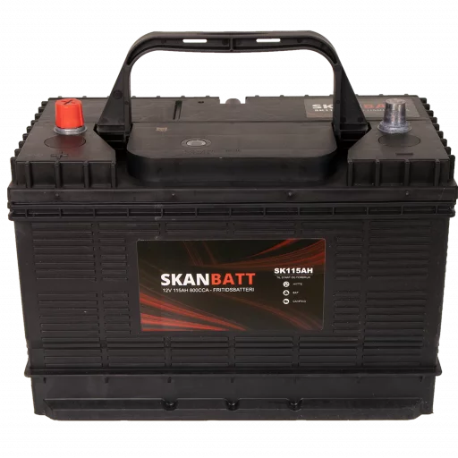 SKANBATT Fritidsbatteri 12V 115AH 800CCA (330x172x222/242mm) +midtstilt