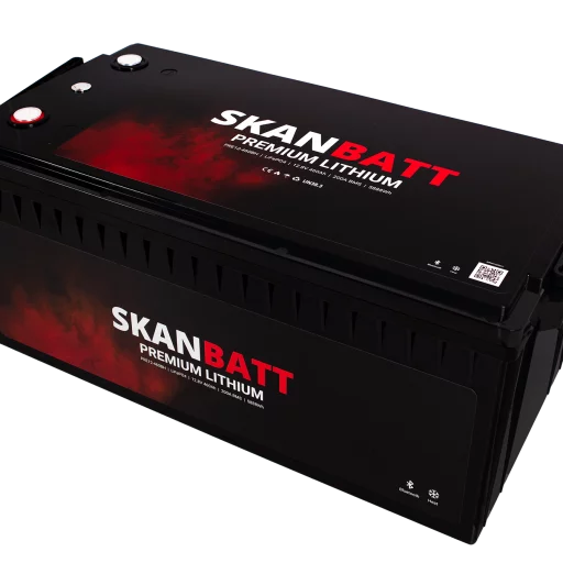 SKANBATT Premium Lithium - 12V 460Ah 200A BMS - 522x218x268mm - Bluetooth - Heat - 8 Års garanti