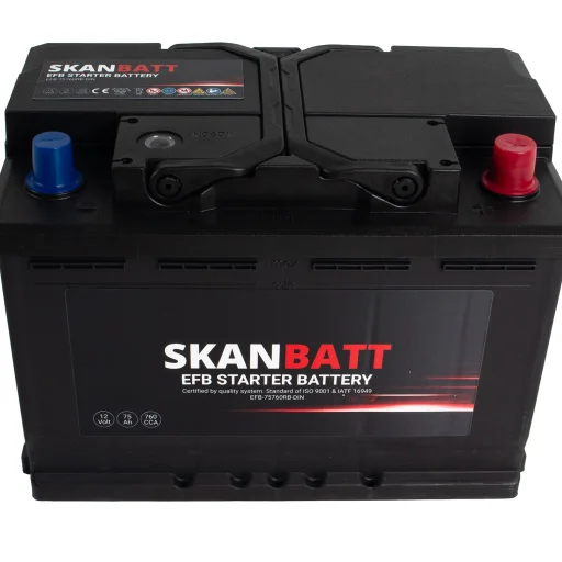 SKANBATT EFB Startbatteri 12V 75AH 760CCA (278x175x190mm) +R