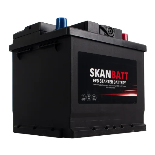 SKANBATT EFB Startbatteri 12V 50AH 480CCA (207x175x190mm) +R