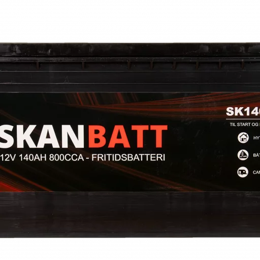 SKANBATT Fritidsbatteri 12V 140AH 800CCA (513x188x203/223mm) +venstre