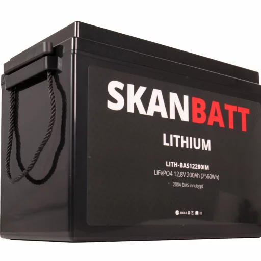 SKANBATT Lithium Batteri 12V 200AH 200A BMS (345x190x245mm)