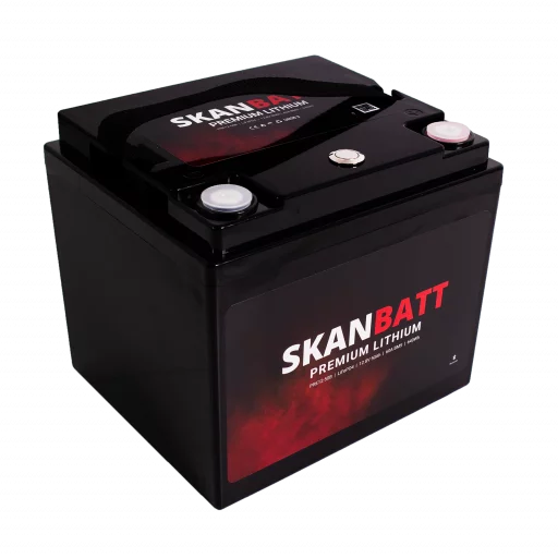 SKANBATT Premium Lithium - 12V 50Ah 60A BMS - 196x168x175mm - Bluetooth - 8 Års garanti