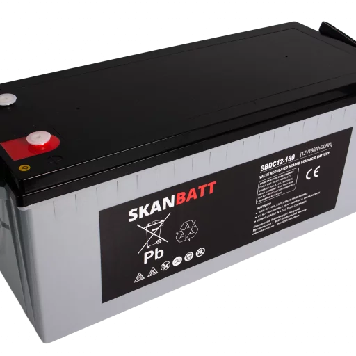 SKANBATT AGM Deep Cycle Batteri 12V 180AH C10 (530x209x219mm) +høyre