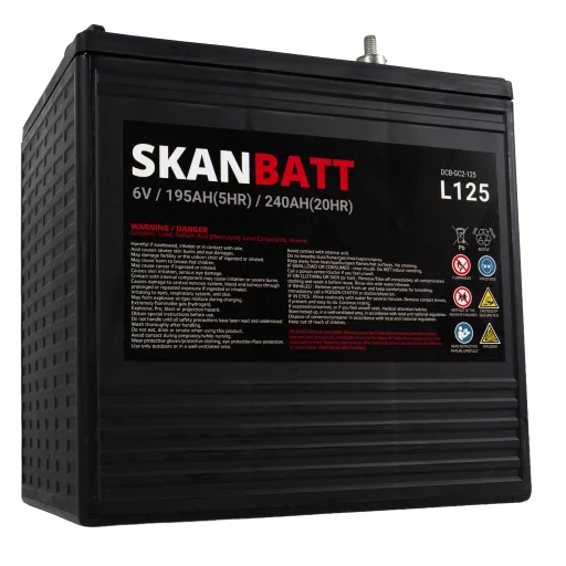 SKANBATT L125 Deep Cycle Batteri 6V 240Ah (264x181x276mm)