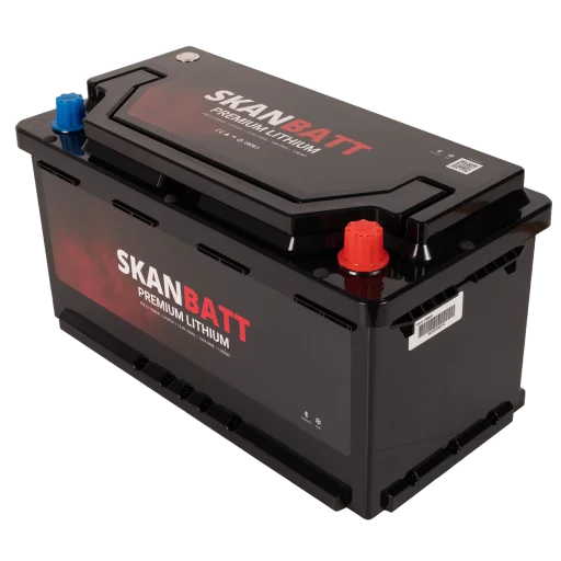 SKANBATT Premium Lithium - 12V 100Ah 100A BMS - 359x178x188mm - Bluetooth - Heat  - 8 Års garanti - Bobil