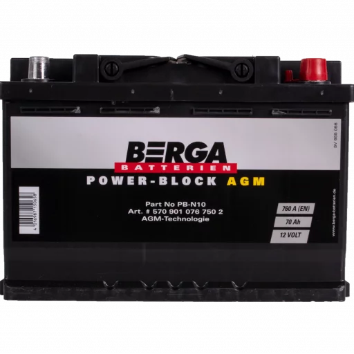 BERGA Power Block AGM 12V 70AH 760CCA (278/175/190mm)