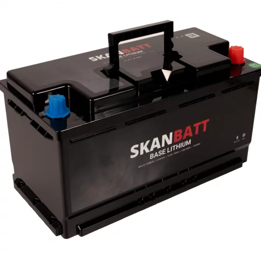 SKANBATT Base Lithium - 12V 150Ah 150A BMS - 355x175x188mm - Bluetooth - Heat - 3 Års garanti - Bobil