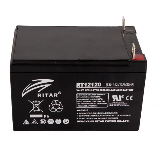 RITAR AGM Batteri 12V 12AH M6 (151x98x107mm)