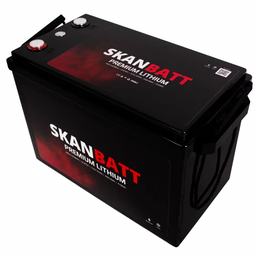 SKANBATT Premium Lithium - 12V 325Ah 200A BMS - 345x190x245mm - Bluetooth - Heat - 8 Års garanti