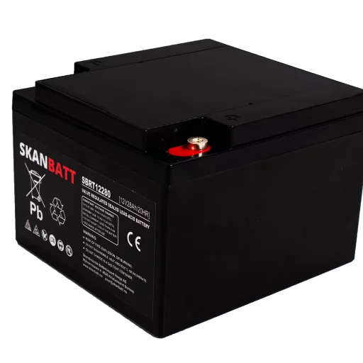 SKANBATT AGM Batteri 12V 28AH (166x175x125mm) M5
