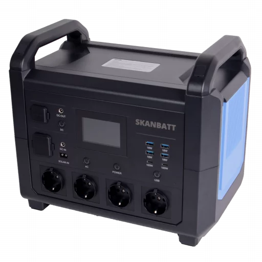 SKANBATT LITHIUM LPS 1536Wh Power Supply med 1600W Ren Sinus Inverter