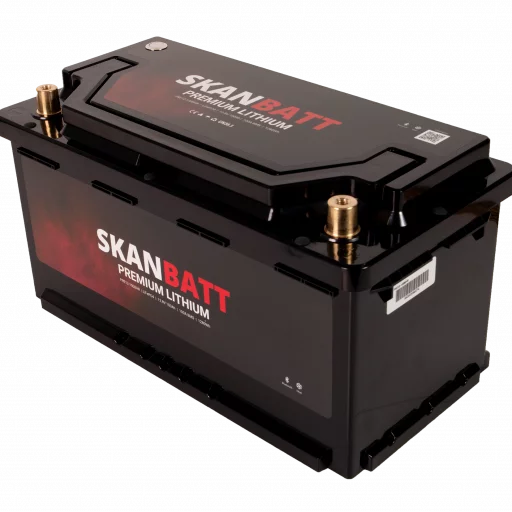 SKANBATT Premium Lithium - 12V 100Ah 100A BMS - 359x178x188mm - Bluetooth - Heat  - 8 Års garanti - Bobil