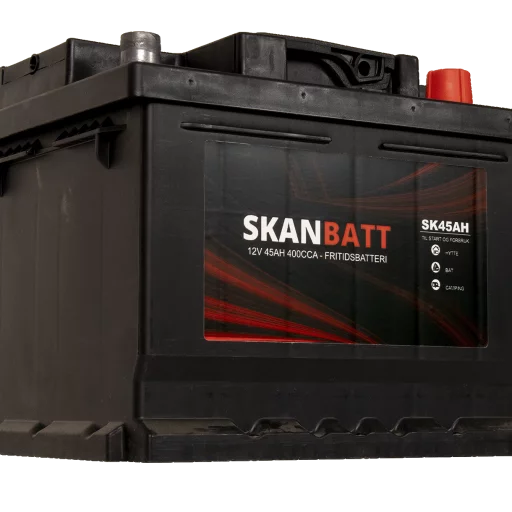 SKANBATT Fritidsbatteri 12V 45AH 400CCA (207x175x175/175mm) +høyre