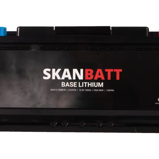 SKANBATT Base Lithium - 12V 100Ah 100A BMS - 355x175x190mm - Bluetooth - Heat - 3 Års garanti - Bobil