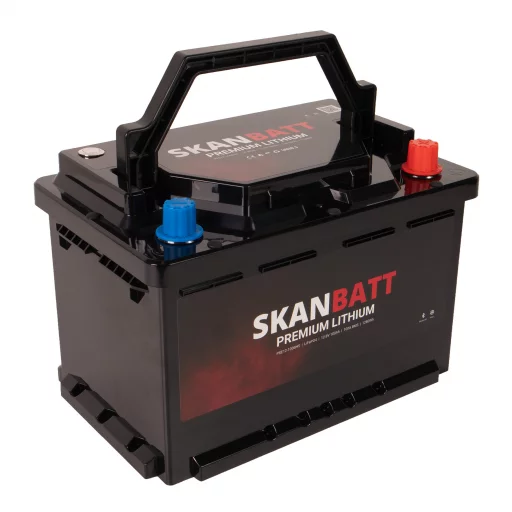 SKANBATT Premium Lithium - 12V 100Ah 100A BMS - 280x178x188mm - Bluetooth - Heat - 8 Års garanti