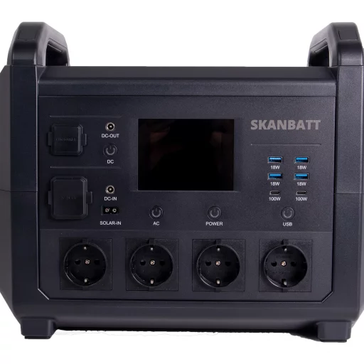 SKANBATT LITHIUM LPS 1536Wh Power Supply med 1600W Ren Sinus Inverter