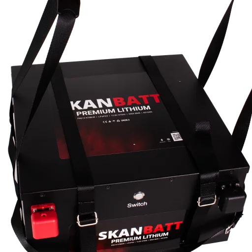 SKANBATT Premium Lithium - 12V 470Ah 200A BMS - 360x350x190mm - Bluetooth - Heat - 8 Års garanti - "Under setet" modell