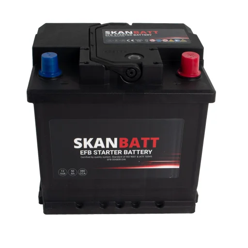 SKANBATT EFB Startbatteri 12V 50AH 480CCA (207x175x190mm) +R