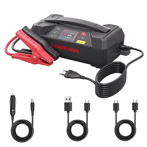 LOKITHOR Lithium Startbooster 6/12V 4250A, 6A lader og 12V batteritester