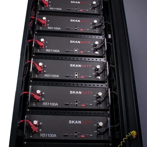 SKANBATT Kabinett/batteriskap for lithium rackmoduler 3U