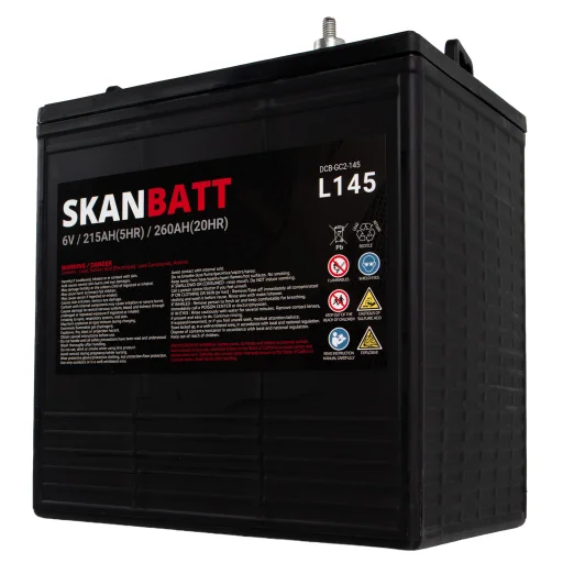 SKANBATT L145 Deep Cycle Batteri 6V 260Ah (264x181x276mm)